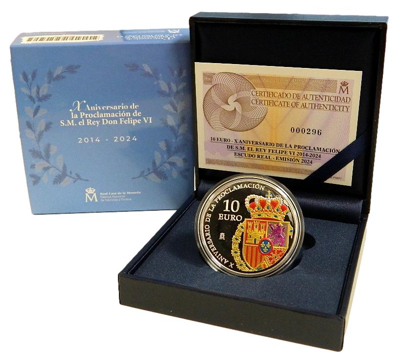 2024 - ESPAÑA - 10 EUROS - X ANIVERSARIO REY FELIPE VI