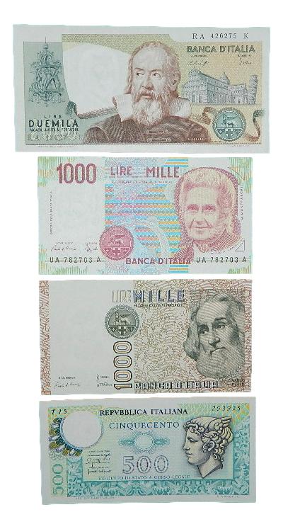 ITALIA - LOTE 4 BILLETES - LIRE - SC