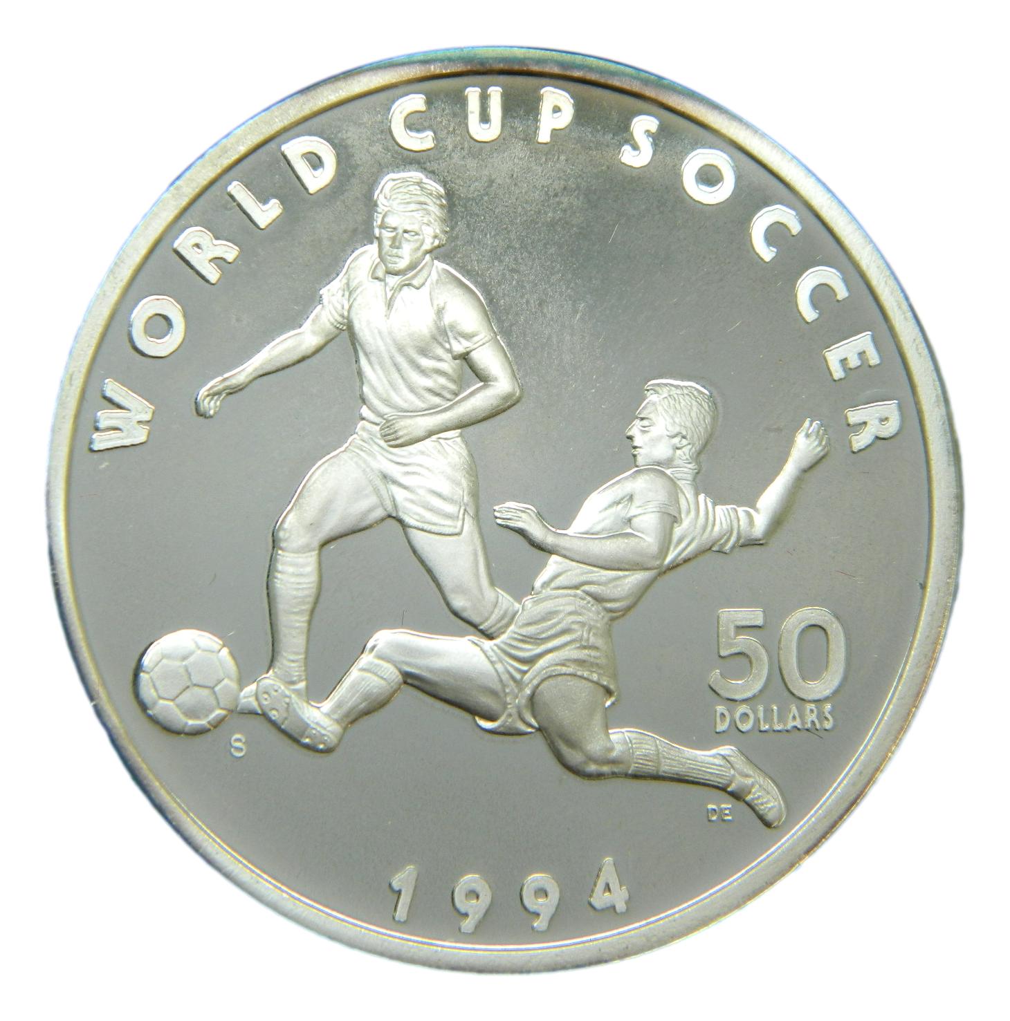 1994 - MARSHALL ISLANDS - 50 DOLARES - FUTBOL - PLATA