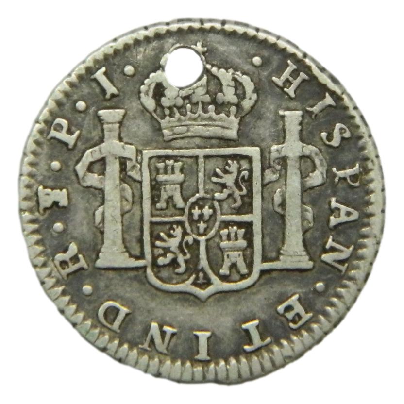 1820 PJ - FERNANDO VII - 1/2 REAL - POTOSI - BC+