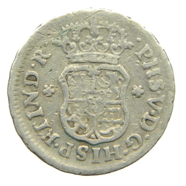1745 M - FELIPE V - 1/2 REAL - MEXICO - COLUMNARIO - BC - S13/68