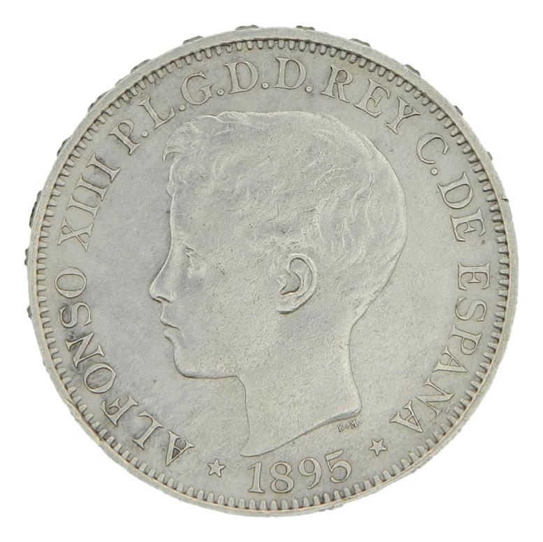 1895 - ALFONSO XIII - 1 PESO - 5 PESETAS - ISLA DE PUERTO RICO - PGV
