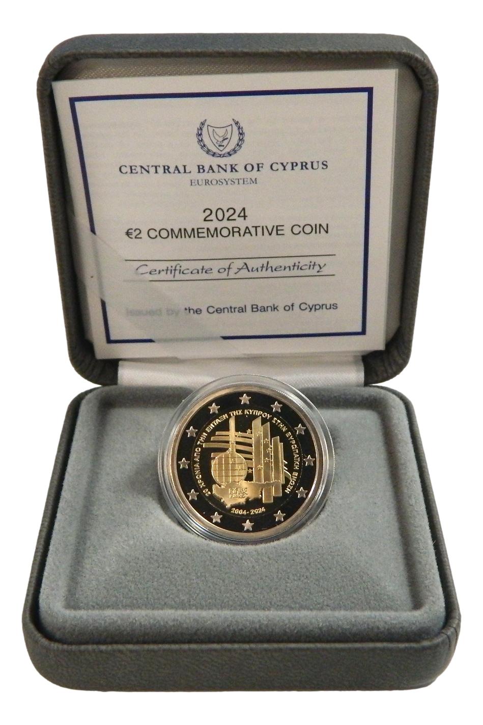 2024 - CHIPRE - 2 EURO - 20 ANIV. ADHESION UE - PROOF