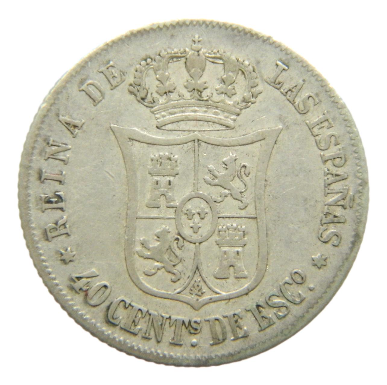 1864 - ISABEL II - 40 CENTIMOS DE ESCUDO - MADRID - MBC-