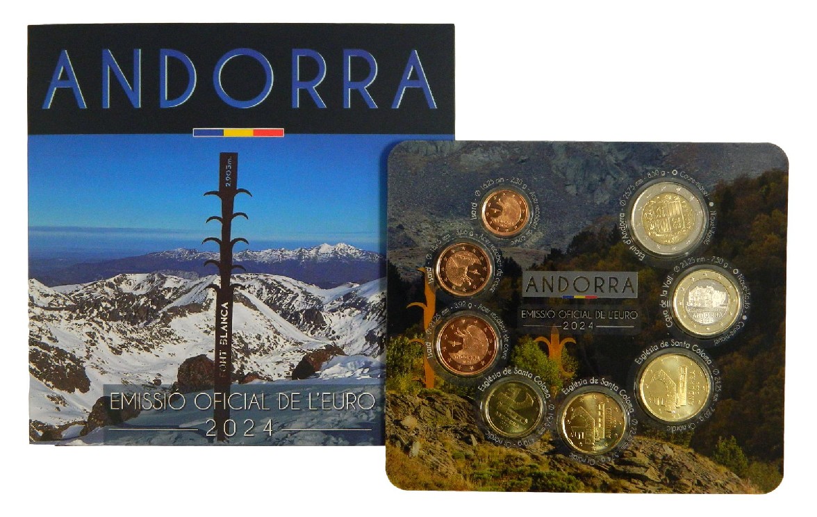 2024 - ANDORRA - CARTERA EUROS - 8 MONEDAS