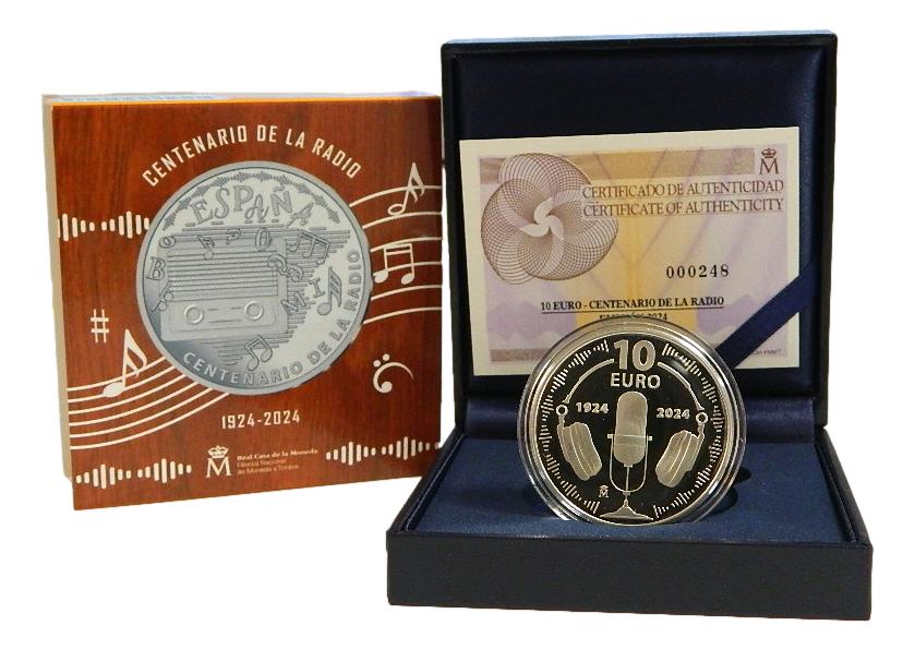 2024 - ESPAÑA - 10 EURO - CENTENARIO DE LA RADIO - PLATA PROOF