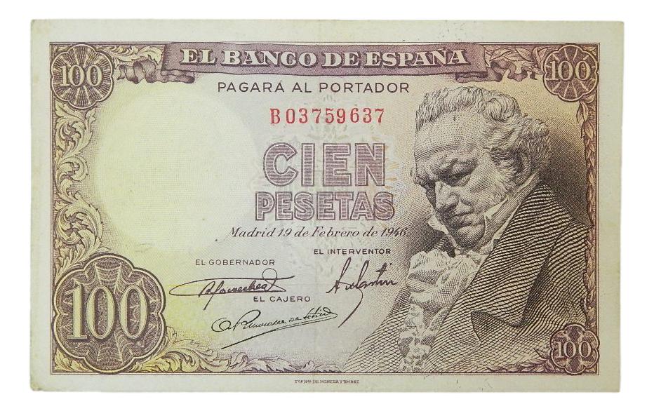 1946 - ESPAÑA - BILLETE - 100 PESETAS - GOYA