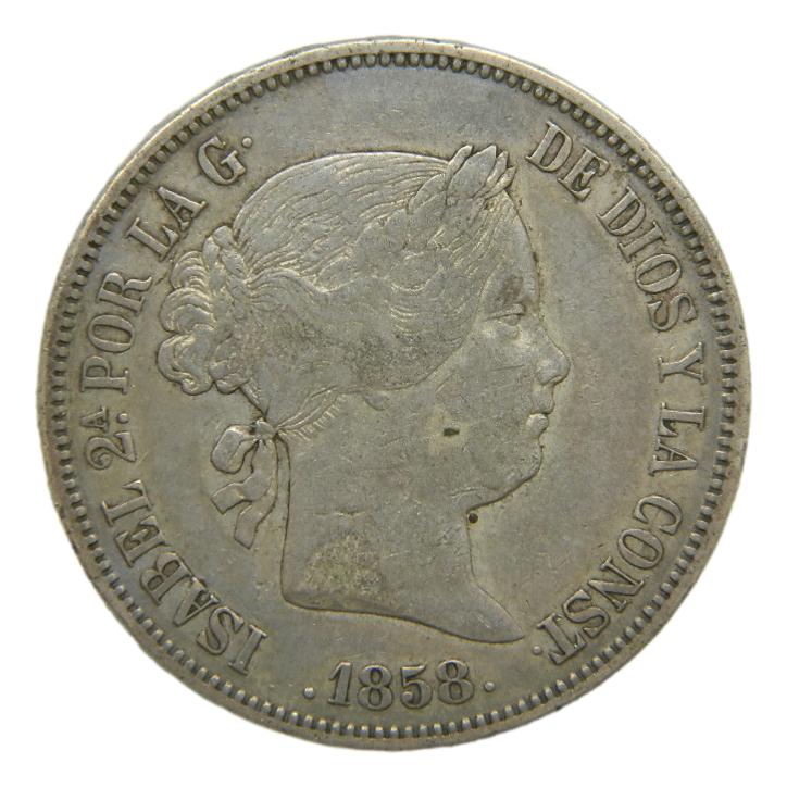 1858 - ISABEL II - 20 REALES - MADRID - BC