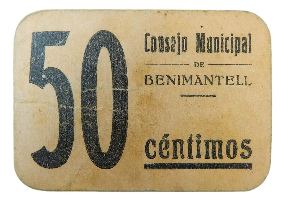 BENIMANTELL - BILLETE - 50 CENTIMOS - AGB 307 B