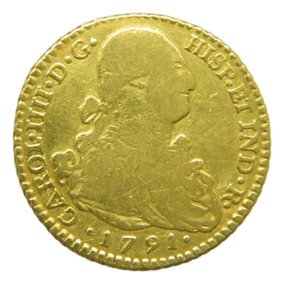 1791 SF - CARLOS IV - 2 ESCUDOS - POPAYAN - MBC