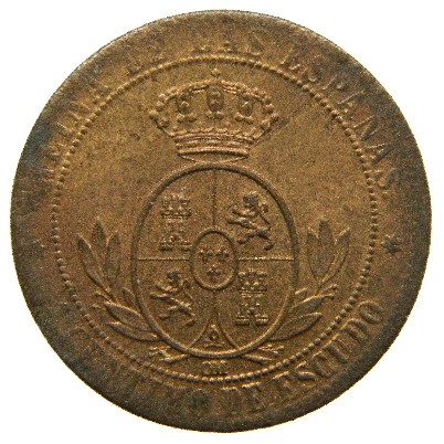 1868 OM - ISABEL II - 1 CENTIMO DE ESCUDO - SEVILLA - EBC - S13/760