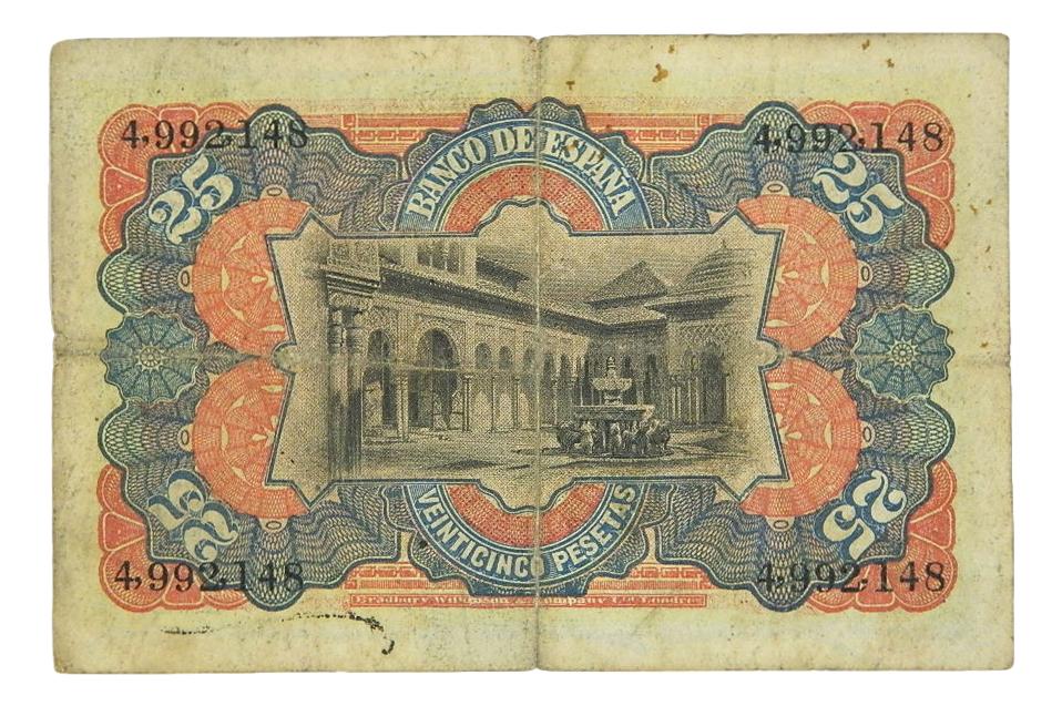 1907 - ESPAÑA - BILLETE - 25 PESETAS - MADRID - BC
