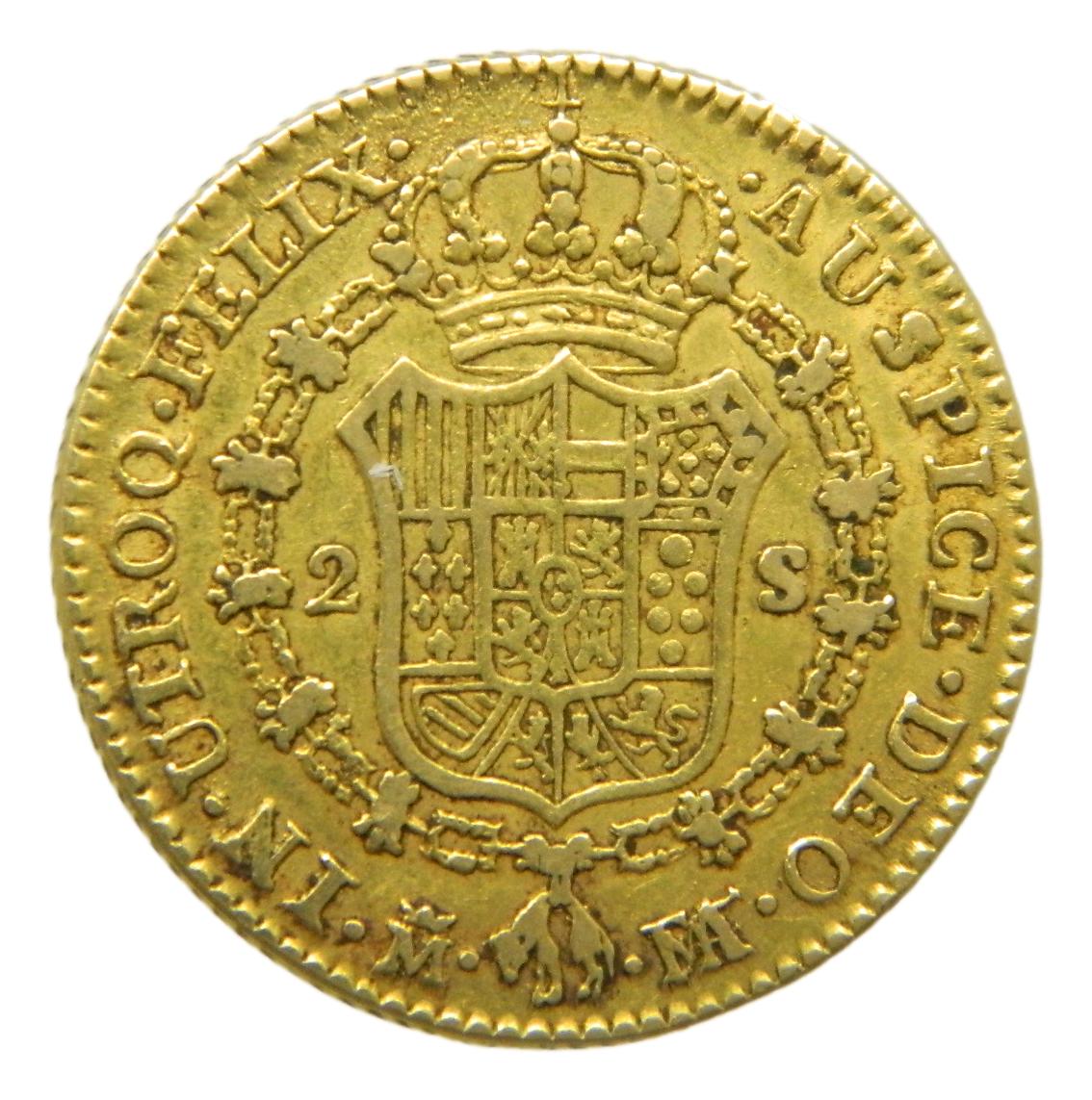 1801 FA/MF - CARLOS IV - 2 ESCUDOS - MADRID - MBC-