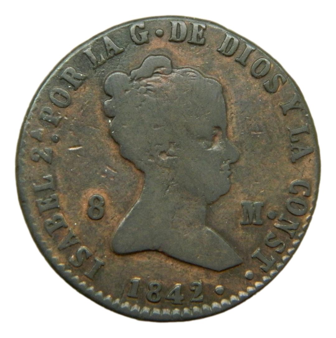 1842 - ISABEL II - 8 MARAVEDIS - SEGOVIA - MBC-