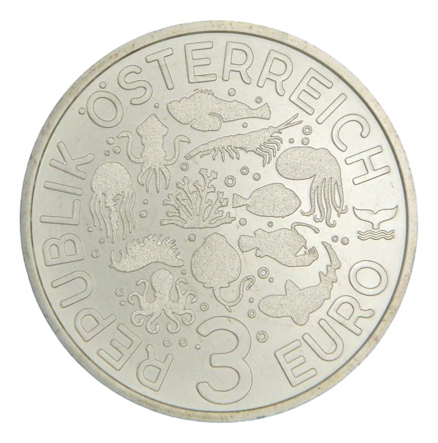 2024 - AUSTRIA - 3 EURO - PEZ CIRUJANO - VIDA MARINA LUMINOSA