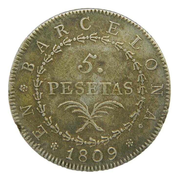 1809 - JOSE NAPOLEON - 5 PESETAS - BARCELONA