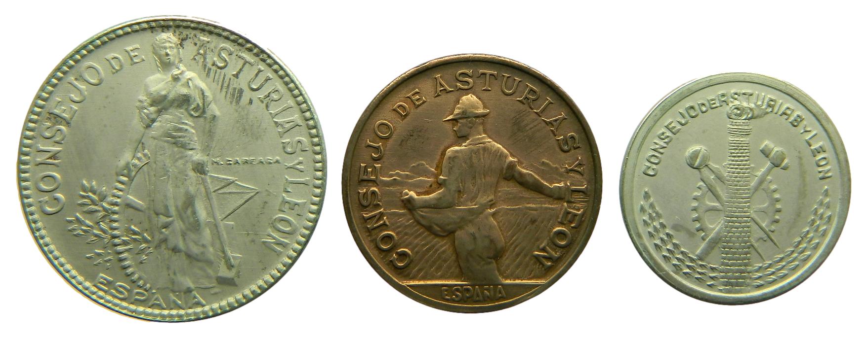 1937 - ASTURIAS Y LEON - SERIE 3 MONEDAS - EBC