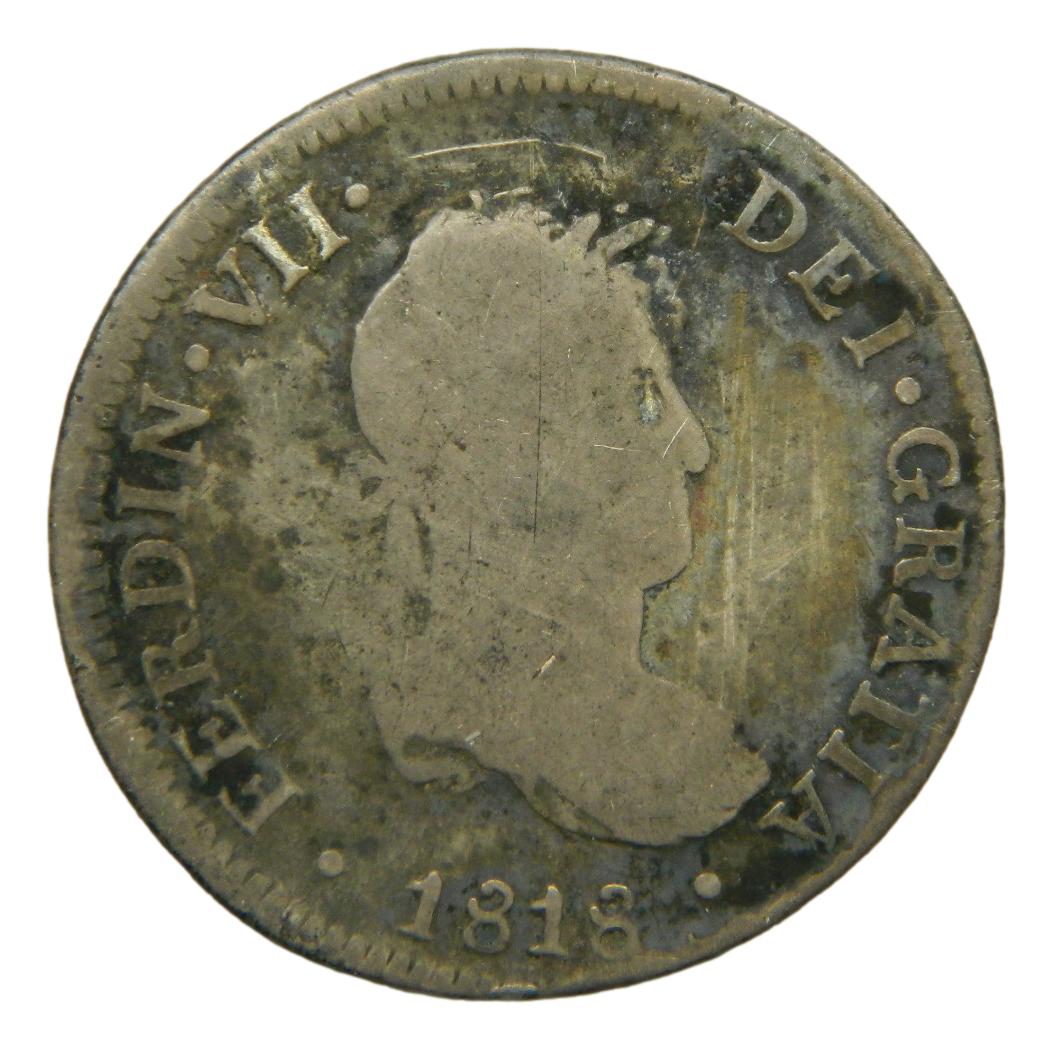 1818 JP - FERNANDO VII - 2 REALES - LIMA