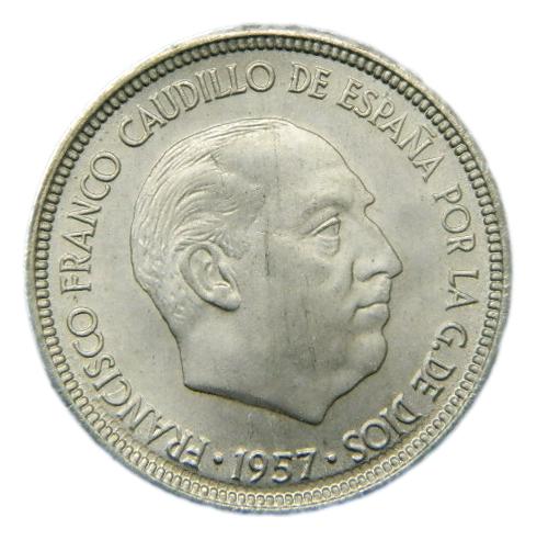 1957 *67 - FRANCO - 5 PESETAS - SC