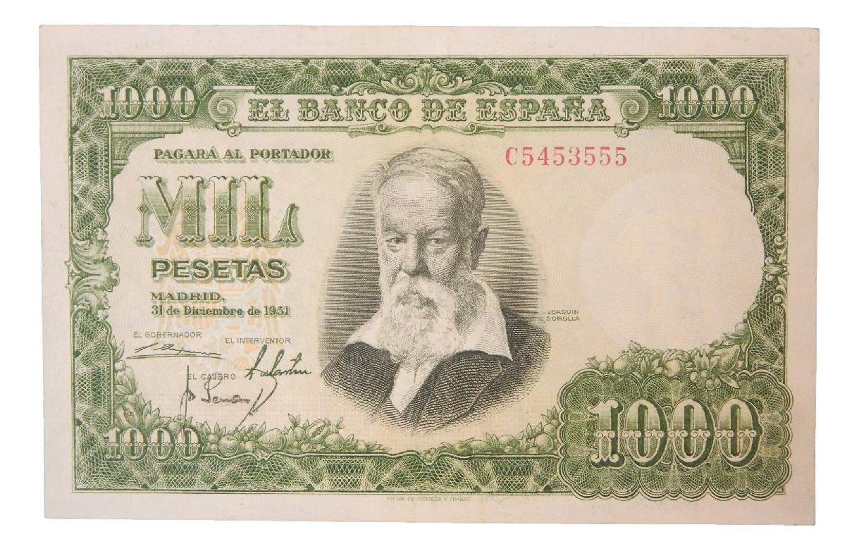 1951 - ESPAÑA - BILLETE - 1000 PESETAS - JOAQUIN SOROLLA - MBC