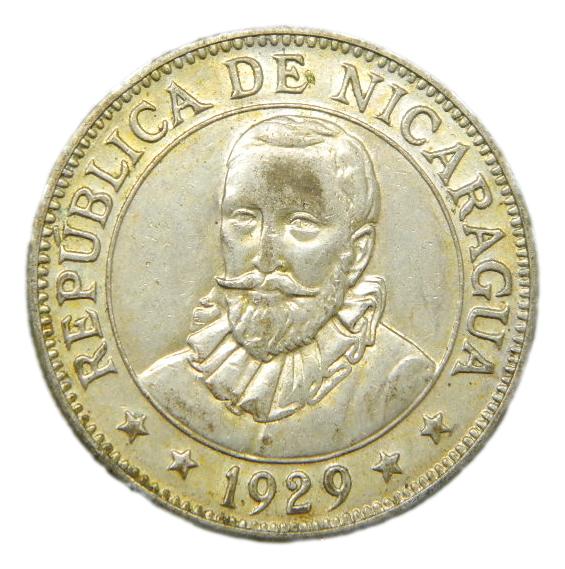 1929 - NICARAGUA - 50 CENTAVOS DE CORDOBA - PLATA