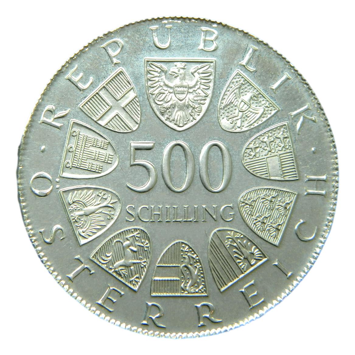 1981 - AUSTRIA - 500 SCHILLING - ANTON WILD - PLATA