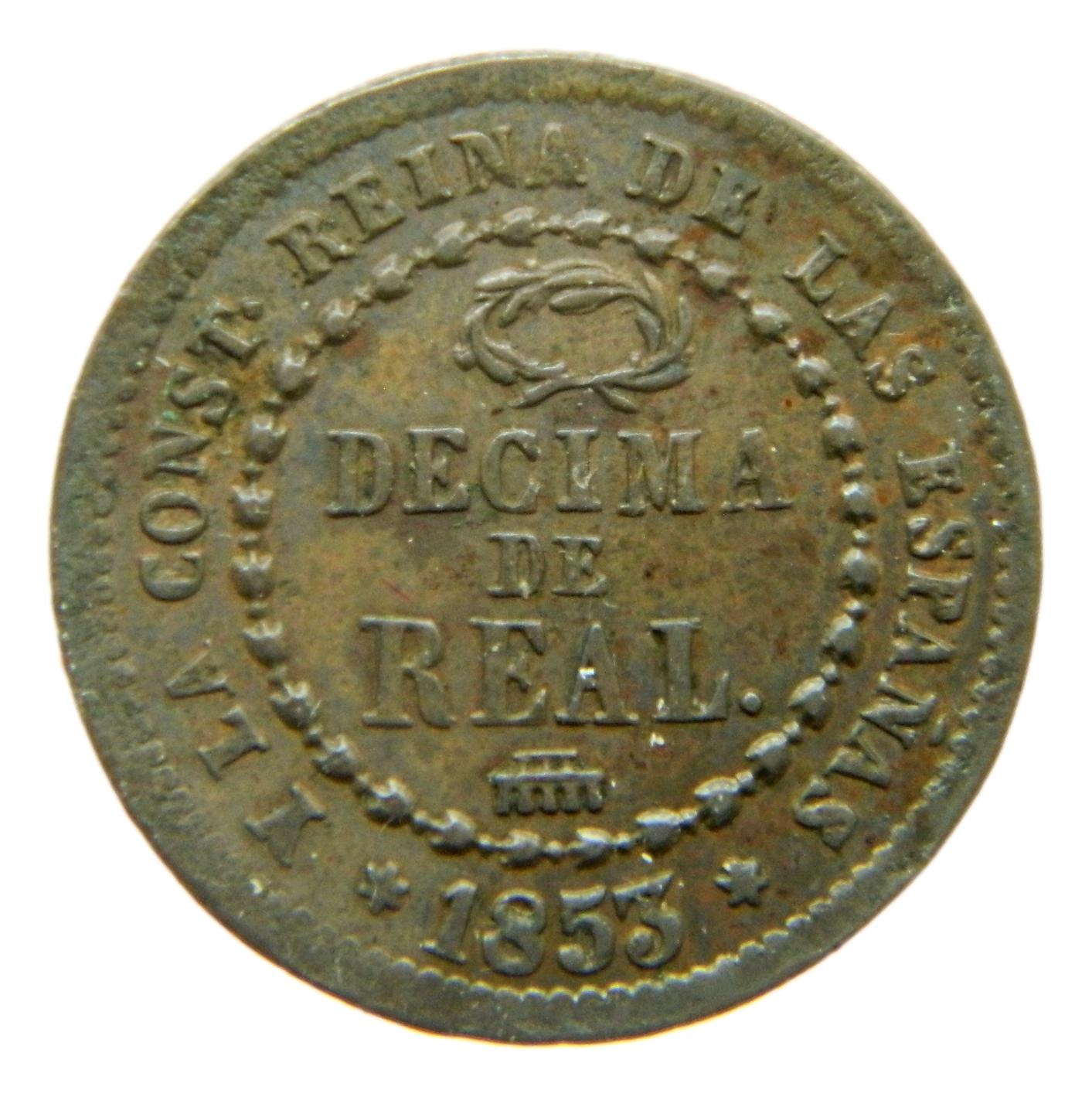 1853 - ISABEL II - DECIMA DE REAL - SEGOVIA - BC