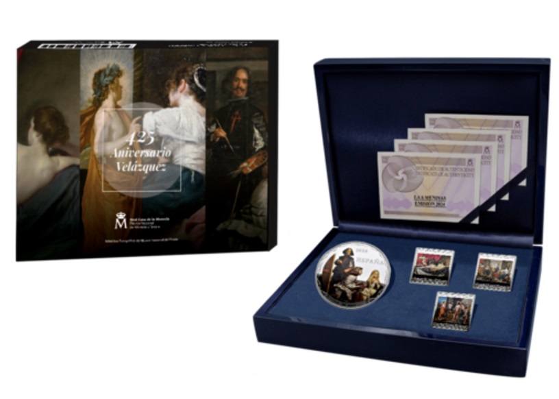 2024 - ESPAÑA - COLECCION COMPLETA - VELAZQUEZ - 3 MONEDAS - CINCUENTIN - PLATA