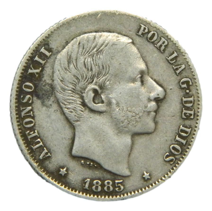 1885 - ALFONSO XII - 20 CENTAVOS DE PESO - MANILA - MBC