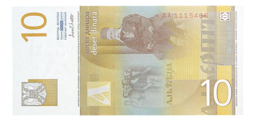 2000 - YUGOSLAVIA - BILLETE - 10 DINARA - PICK 153 - SC
