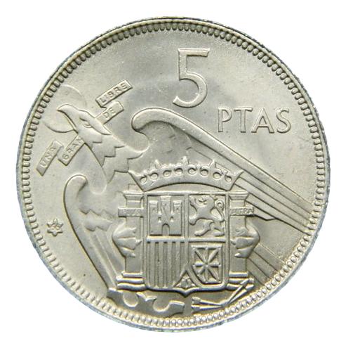 1957 *66 - FRANCO - 5 PESETAS - SC