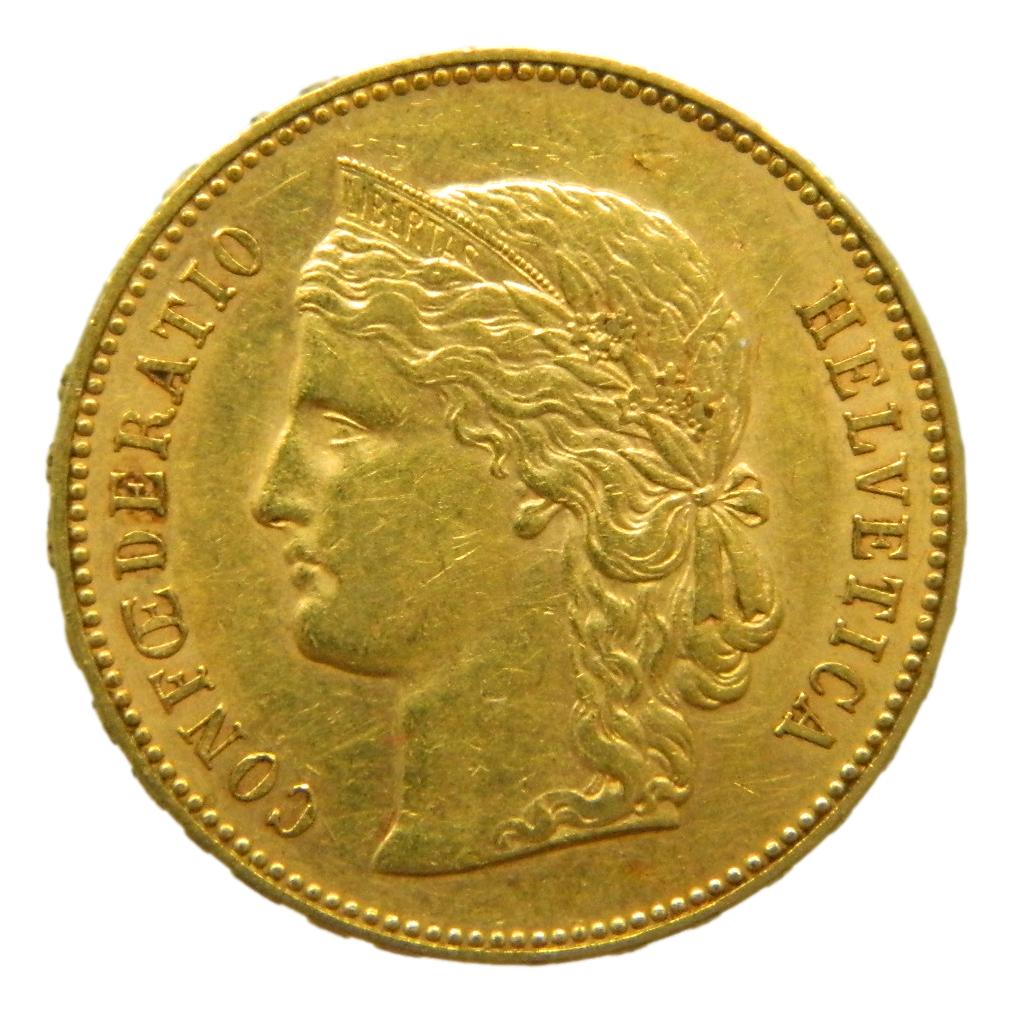 1896 B - SUIZA - 20 FRANCS - ORO