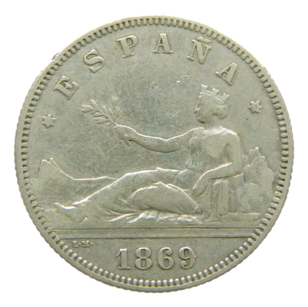 1869 - *-9 GOBIERNO PROVISIONAL - 2 PESETA - SNM - BC