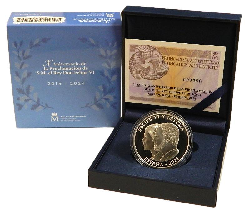 2024 - ESPAÑA - 10 EUROS - X ANIVERSARIO REY FELIPE VI
