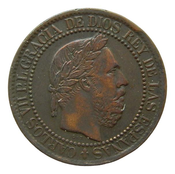 1875 - CARLOS VII - 10 CENTIMOS DE PESETA 