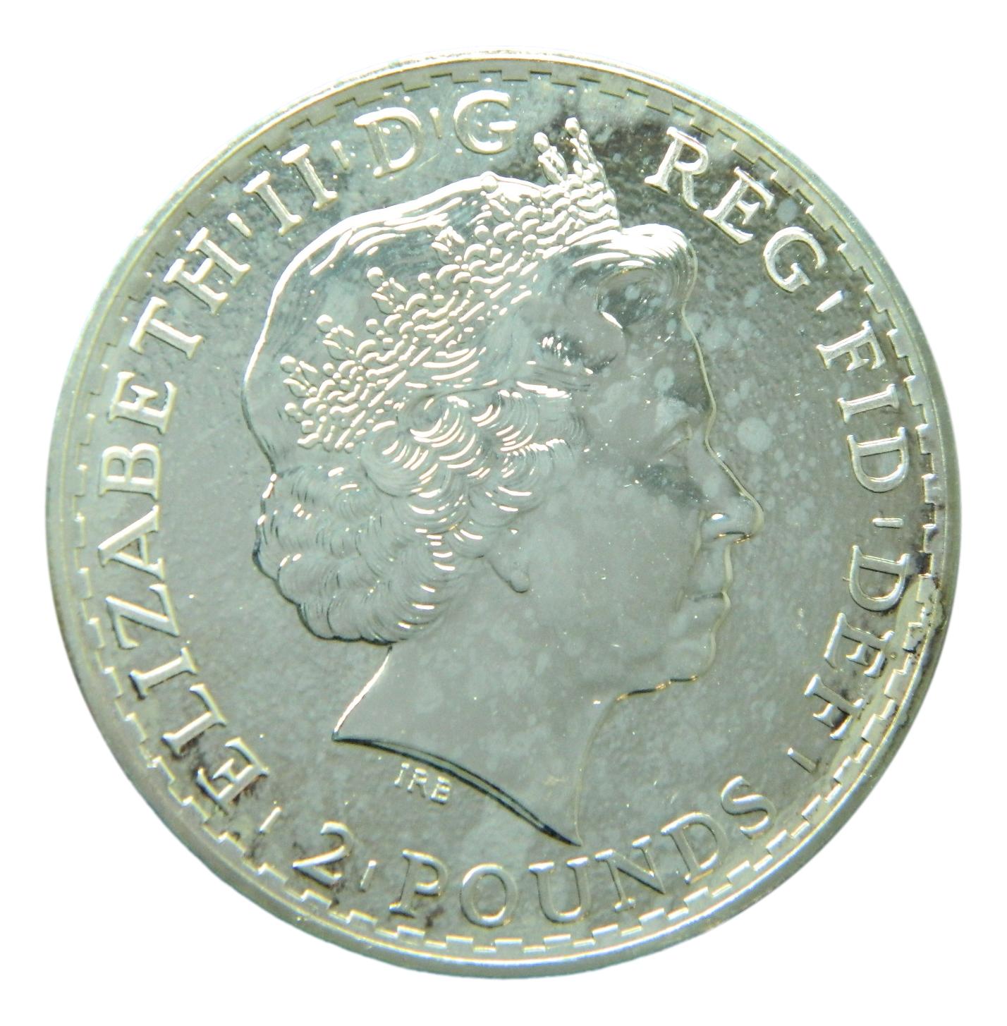 2015 - GRAN BRETAÑA - 2 POUNDS - ONZA PLATA - BRITANNIA - MANCHITAS