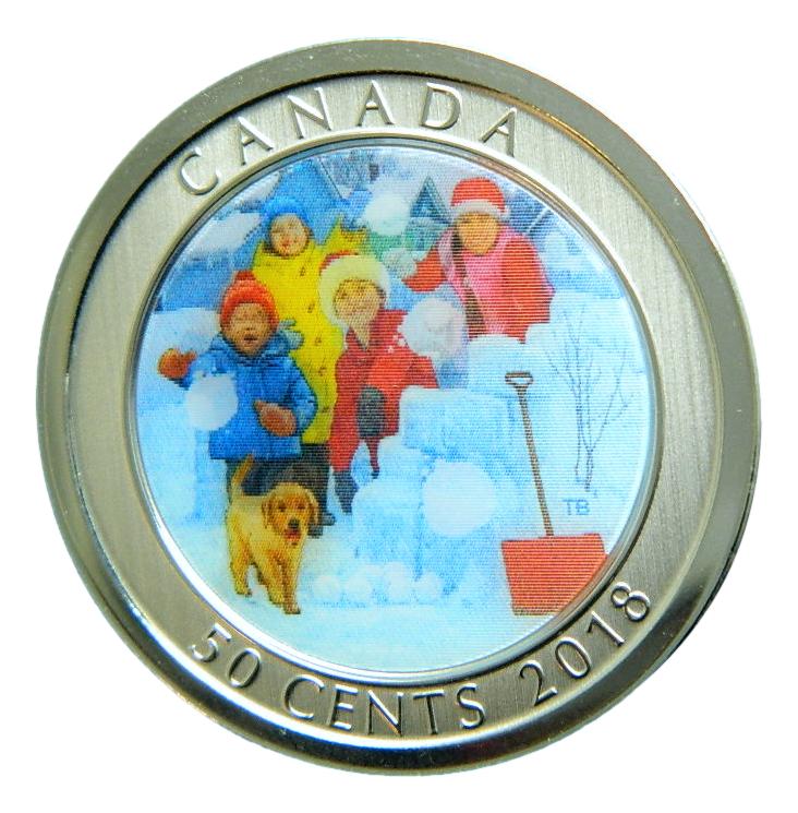 2018 - CANADA - 50 CENTS - BOLAS DE NIEVE 3D