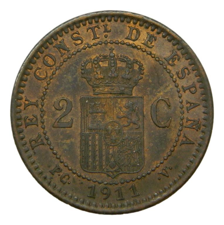 1911 - ALFONSO XIII - 2 CENTIMOS - PCV - *11 - SC