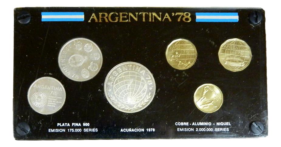 1978 - ARGENTINA - SET 6 MONEDAS - PESOS - MUNDIAL FUTBOL - ESTUCHE