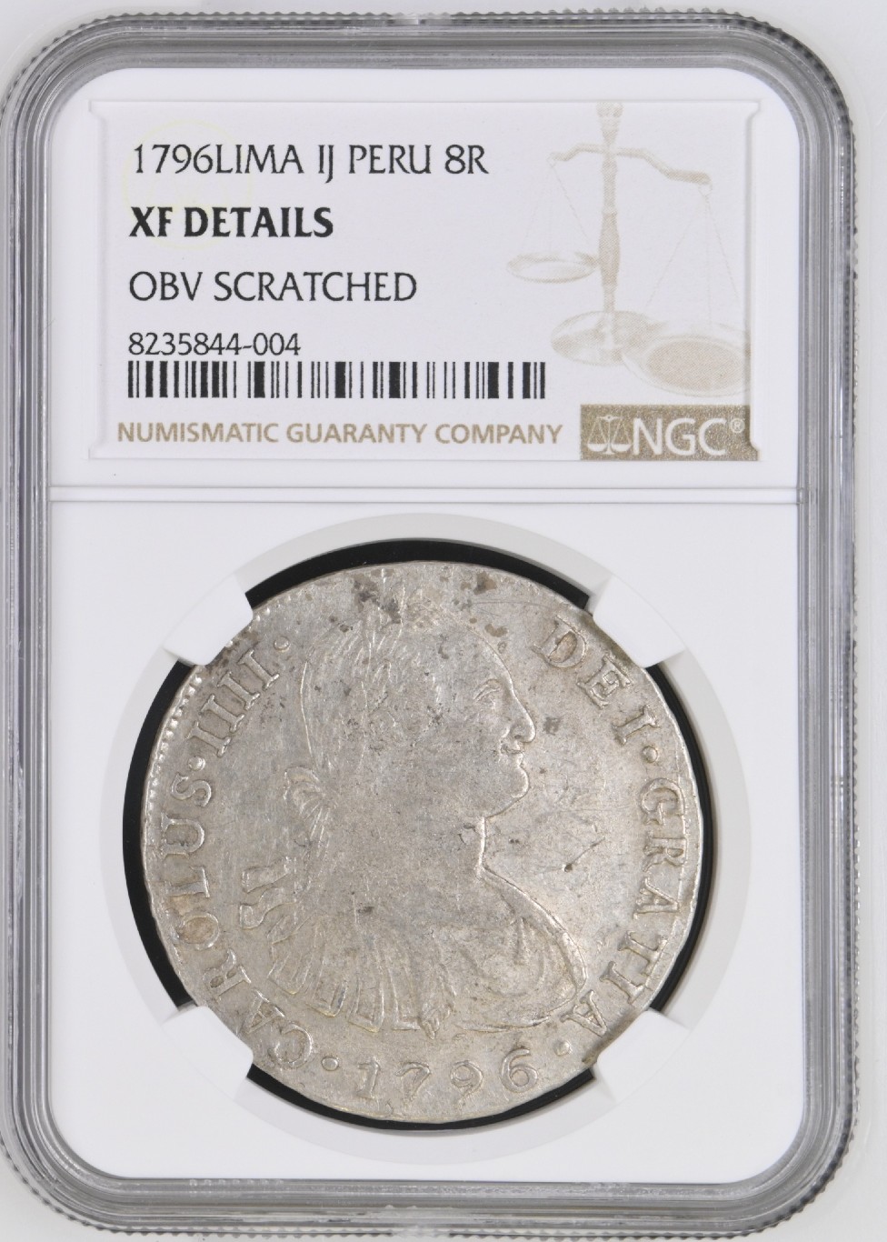 1796 IJ - CARLOS IV - 8 REALES - LIMA - NGC 
