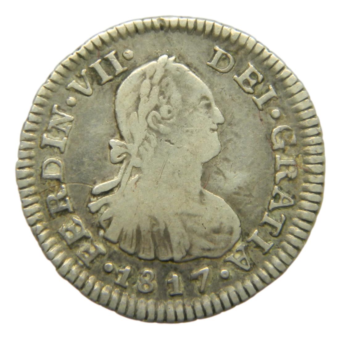 1817 FD - FERNANDO VII - 1/2 REAL - SANTIAGO - BC/MBC