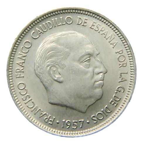 1957 *70 - FRANCO - 5 PESETAS - SC