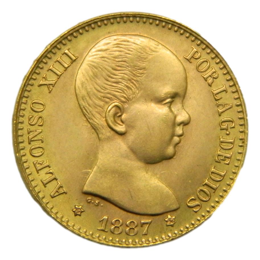 1887 *19-62 -REACUÑACION - ALFONSO XIII - 20 PESETAS - PGV