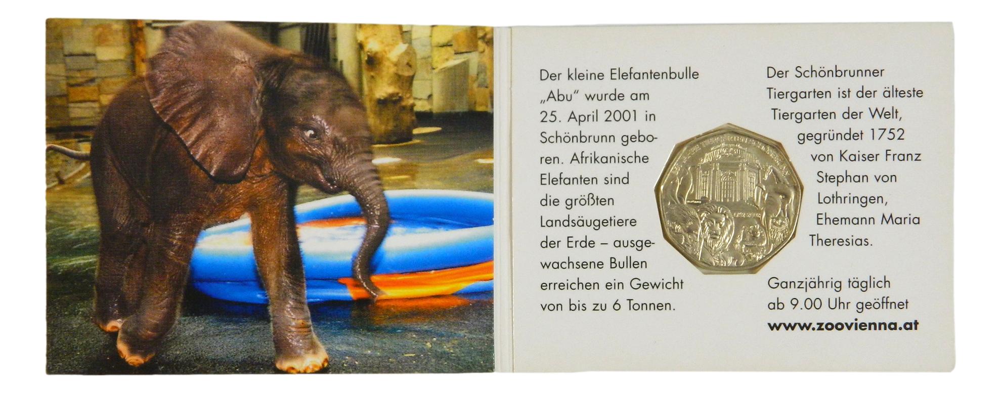 2002 - AUSTRIA - 5 EURO - 250 TH TIERGARTEN SCHONBRUNNER