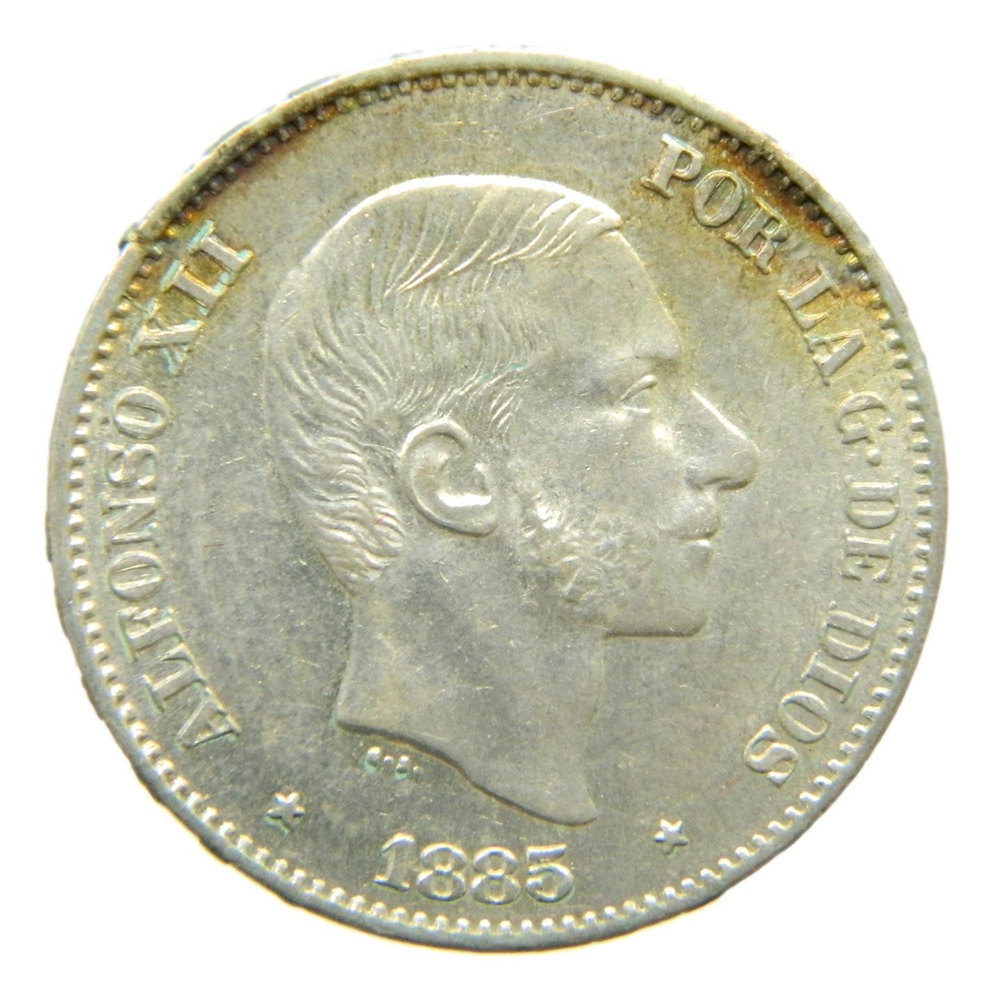 1885 - ALFONSO XII - 50 CENTAVOS DE PESO - MANILA - SC-