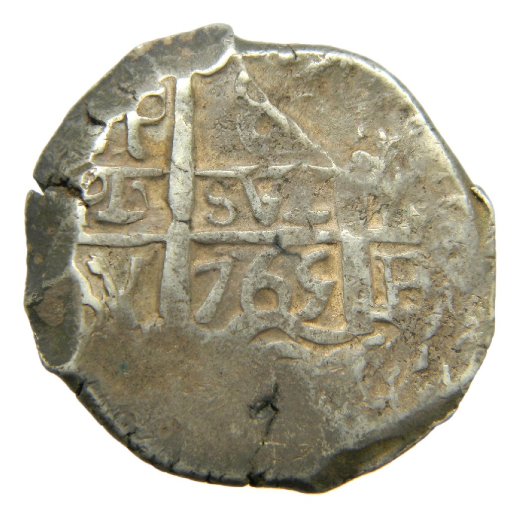 1765 V - CARLOS III - 8 REALES - POTOSI - MACUQUINA - MBC