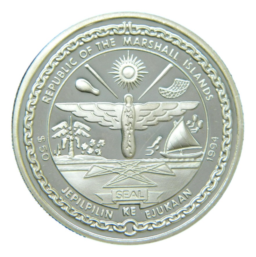 1994 - MARSHALL ISLANDS - 50 DOLARES - FUTBOL - PLATA