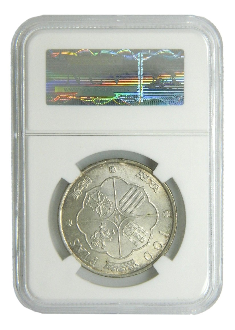 1966 *69 - ESPAÑA - 100 PESETAS - PALO CURVO - MS 63