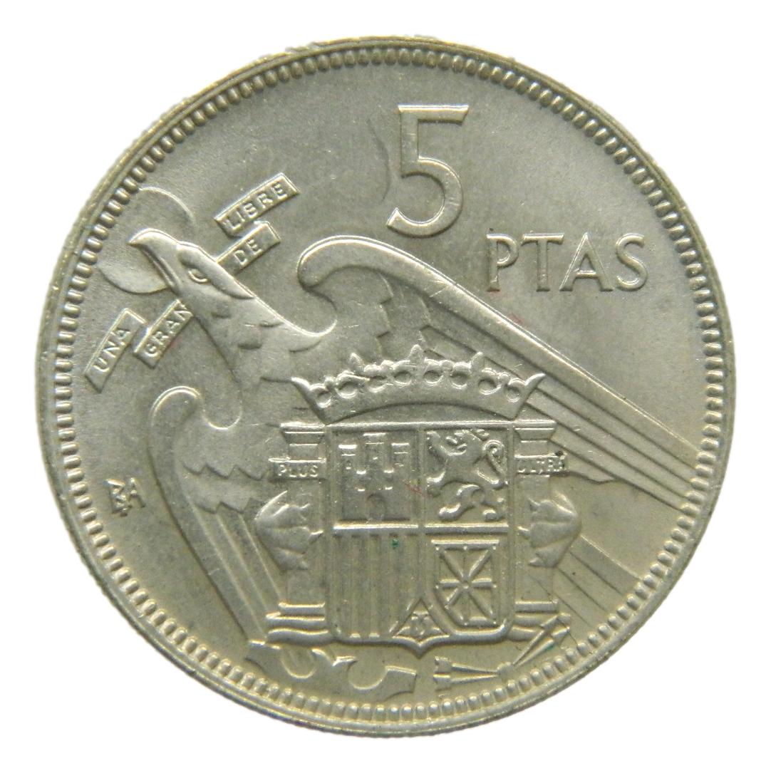 1957 - ESPAÑA - 5 PESETAS - FRANCO - SERIE BA - EBC