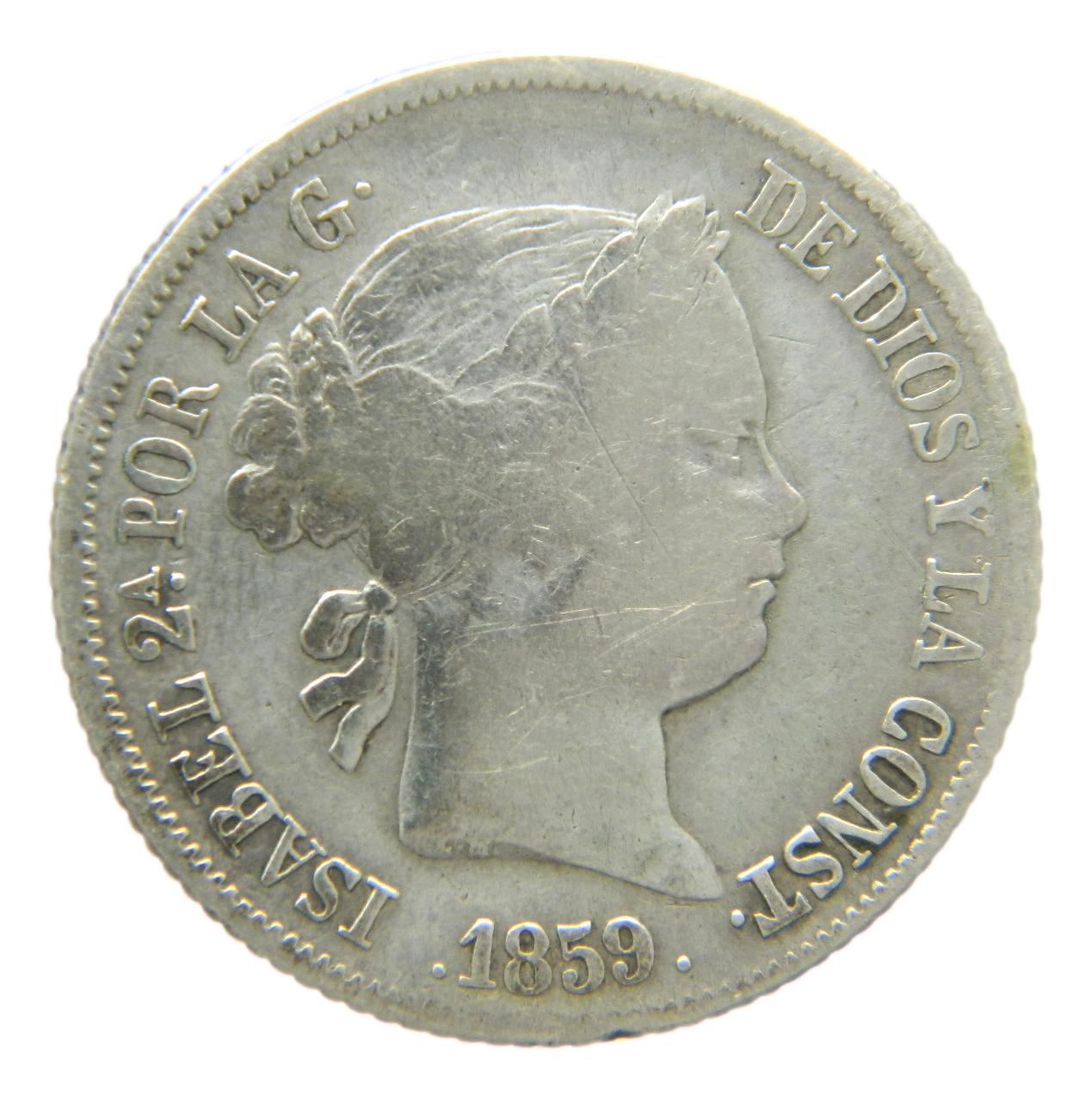1859 - ISABEL II - 4 REALES - BARCELONA - BC+